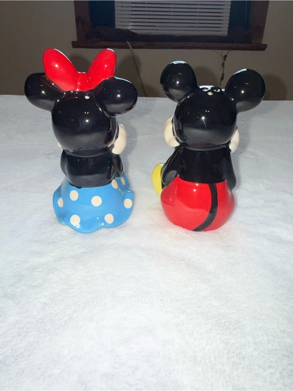 Disney Minnie & Mickey Ceramic Salt & Pepper Shaker Set - Red, Blue, Yellow
